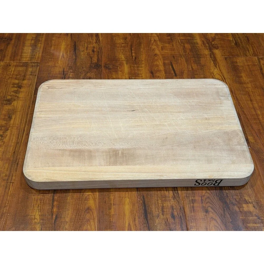 John Boos Block 18x12x1.25” Reversible Wood Cutting Board - Solid & Clean